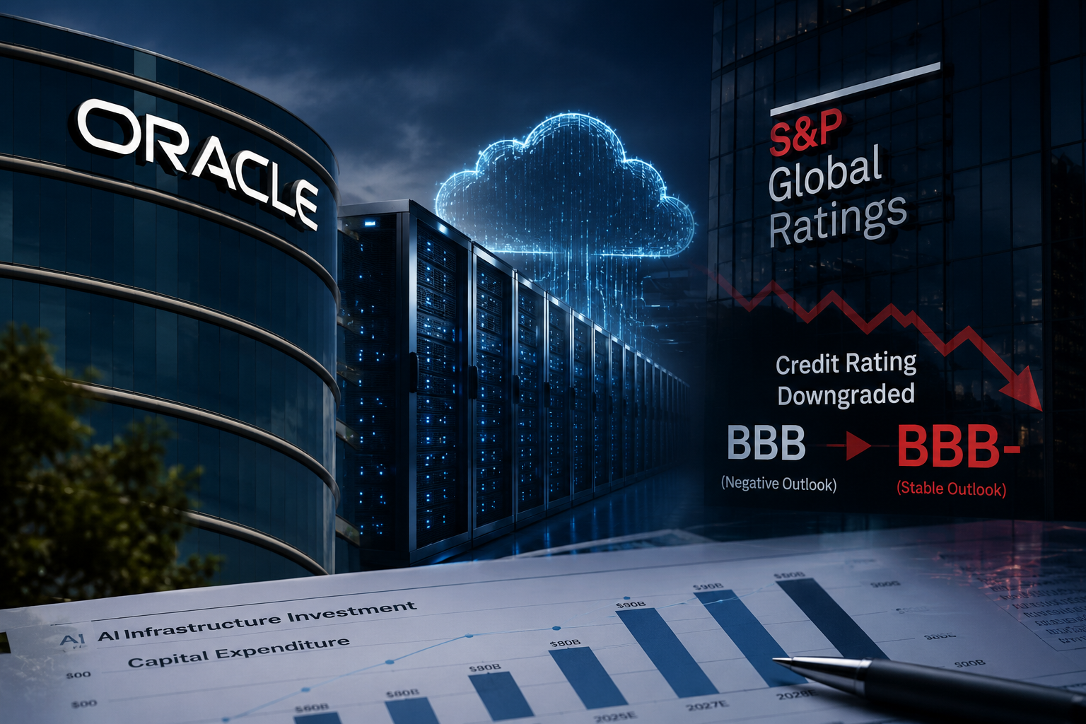 Breaking News - S&P Downgrades Oracle to BBB-