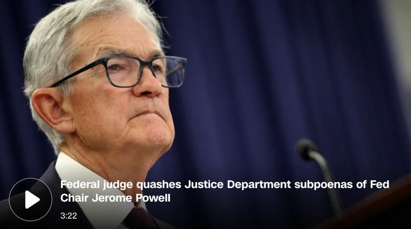 Federal judge quashes Justice Department subpoenas of Fed Chair Jerome Powell, Mar 13, 2026